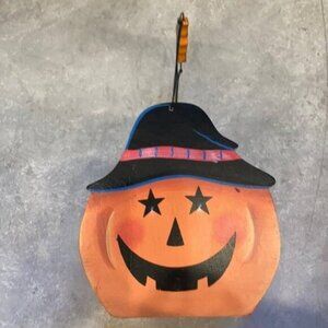 🎃🪵 Halloween-Themed Wooden Pumpkin Basket | “Boo Bucket” by Elaine  🍁🕸️